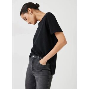 HUSH Kali Cotton Crew Neck T-Shirt - Black - Female - Size: XS