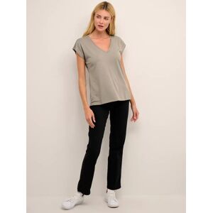 KAFFE Lise V-Neck T-Shirt - Fallen Rock - Female - Size: XS