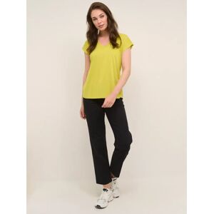 KAFFE Lise V-Neck T-Shirt - Apple Green - Female - Size: XS