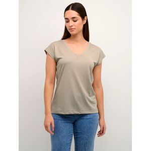 KAFFE Lise V-Neck T-Shirt - Feather Grey - Female - Size: XS