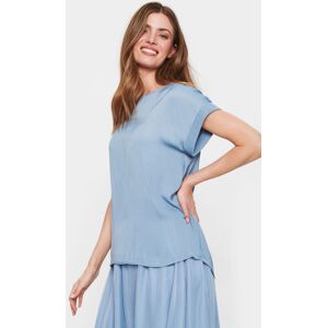 Saint Tropez Briana Short Sleeve Blouse, Blue - Blue - Female - Size: XS