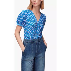 Whistles Floral Sunburst Blouse, Blue/Multi - Blue/Multi - Female - Size: 14