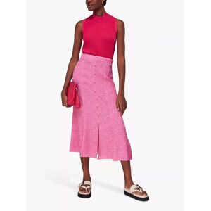 Whistles Diagonal Fleck Button Midi Skirt, Pink/Multi - Pink/Multi - Female - Size: 14
