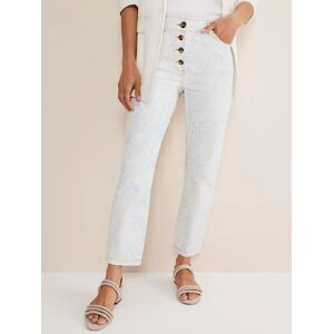 Phase Eight Cordelia Floral Print Jeans, Ivory/Blue - Ivory/Blue - Female - Size: 10