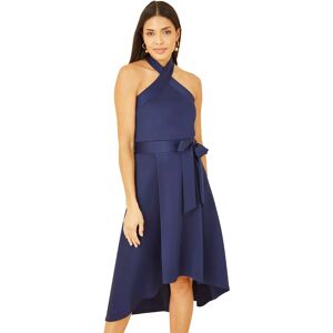 Yumi Mela London Halterneck Dip Hem Skater Dress, Navy - Navy - Female - Size: 16