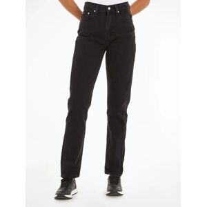 Calvin Klein Plain Slim Fit Straight Cut Jeans, Denim Black - Denim Black - Female - Size: 26R