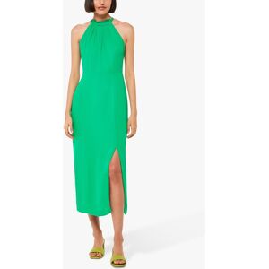 Whistles Plain Eliza Halterneck Midi Dress, Green - Green - Female - Size: 12