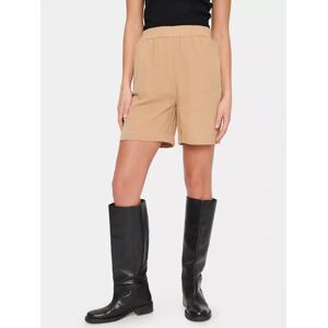 Saint Tropez Urika Elastic Waist Shorts, Brown - Brown - Female - Size: XL