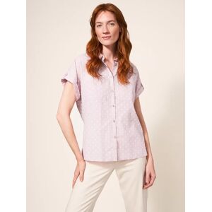 White Stuff Swiss Dobby Short Sleeve Shirt, Mid Pink - Mid Pink - Female - Size: 24