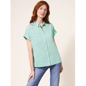 White Stuff Swiss Dot Dobby Shirt - Mid Green - Female - Size: 6