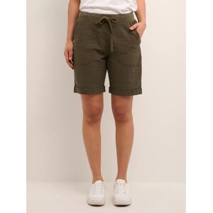 KAFFE Naya Elasticated Shorts, Khaki - Grape Leaf - Female - Size: 18