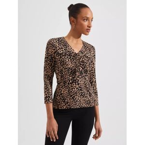 Hobbs Simmy Animal Print Top, Camel/Black - Camel/Black - Female - Size: XS