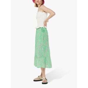 Whistles Daisy Meadow Tie Side Tiered Skirt, Green - Green - Female - Size: 10
