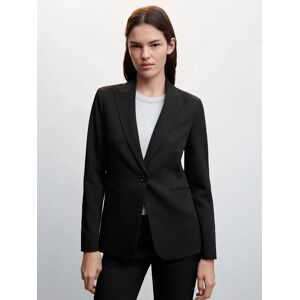 Mango Boreal Fitted Suit Jacket, Black - Black - Female - Size: 6