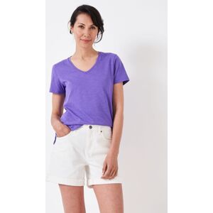 Crew Clothing Perfect V-Neck Slub T-Shirt - Lilac - Female - Size: 6