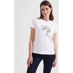 Hobbs Jamie Embroidered T-Shirt, White/Multi - White/Multi - Female - Size: XS