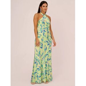 Adrianna Papell Halter Neck Maxi Dress, Green/Multi - Green/Multi - Female - Size: 6