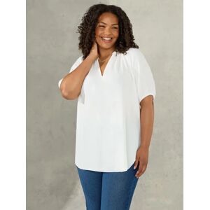 Live Unlimited Curve Lightweight Short Sleeve Blouse, White - White - Female - Size: 12