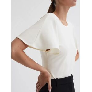 Reiss Connie Flowy Short Sleeve Top - Ivory - Female - Size: XS