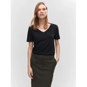 Mango Chalapi Cotton T-Shirt - Black - Female - Size: M