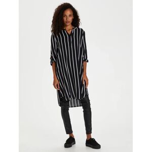 KAFFE Marana Striped Shirt Dress, Black/Chalk - Black/Chalk - Female - Size: 12