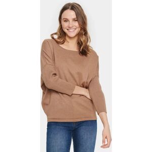 Saint Tropez Mila Dropped Shoulder Round Neck Jumper - Tiger's Eye Melange - Female - Size: S