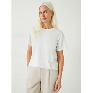 HUSH Hattie Cotton Slub Crew Neck T-Shirt - White - Female - Size: XS