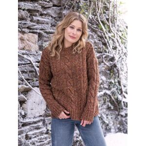 Celtic & Co. Donegal Wool Cable Crew Neck Jumper, Rust - Rust - Female - Size: L