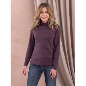 Celtic & Co. Organic Cotton Long Sleeve Funnel T-Shirt - Damson - Female - Size: 16