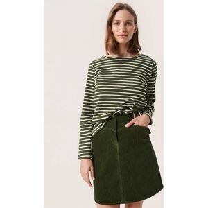 Soaked In Luxury Neo Striped Long Sleeve T-Shirt - Kombu Green Stripe - Female - Size: XS