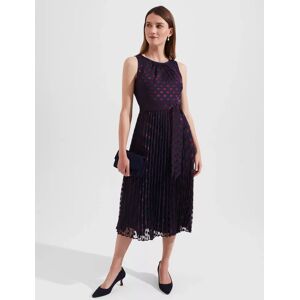 Hobbs Petite Blythe Midi Dress, Navy Burgundy - Navy Burgundy - Female - Size: 16