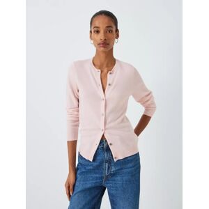 John Lewis Cashmere Crew Neck Cardigan - Light Pink - Female - Size: 16