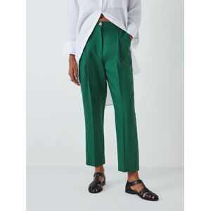 John Lewis Tapered Linen Trousers - Smoke Pine - Female - Size: 8