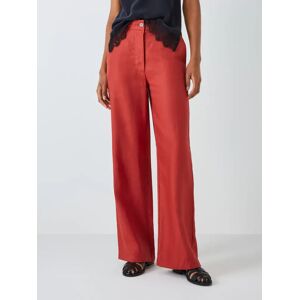 John Lewis Straight Fit Linen Trousers - Bossa Nova - Female - Size: 18