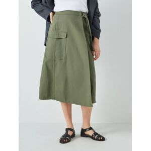 John Lewis Utility Wrap Midi Skirt, Khaki - Khaki - Female - Size: 10