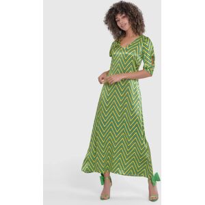 Closet London A-Line Geometric Print Midi Dress, Green - Green - Female - Size: 10