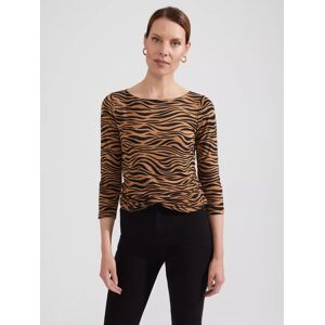 Hobbs Sonya Animal Print Top, Camel/Black - Camel/Black - Female - Size: XS