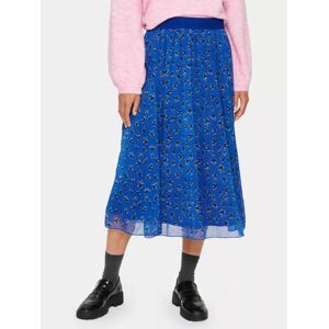 Saint Tropez Toral Chiffon Elastic Waist Midi Skirt, Blue Flower Stripes - Blue Flower Stripes - Female - Size: S