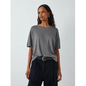 John Lewis Fluid Crew Neck T-Shirt - Mid Grey Melange - Female - Size: 16