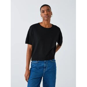 John Lewis Fluid Crew Neck T-Shirt - Black - Female - Size: 16
