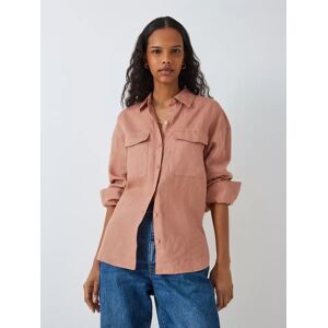 John Lewis Linen Button Down Shirt - Cork - Female - Size: 18