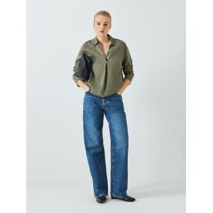 John Lewis Linen V-Neck Tunic - Khaki - Female - Size: 12