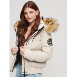 Superdry Hooded Everest Puffer Bomber Jacket - Chateau Gray - Female - Size: 10