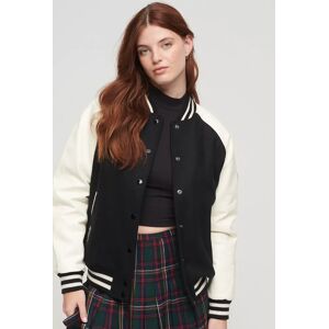 Superdry College Varsity Bomber Jacket - Black - Female - Size: 10