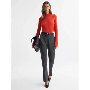 Reiss Petite Sonny Premium Slim Fit Wool Tailored Trousers - Grey Melange - Female - Size: 10