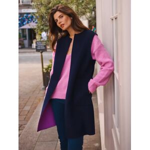 NRBY Audrey Wool Blend Reversible Sleeveless Coat, Hyacinth/Navy - Hyacinth/Navy - Female - Size: M-L