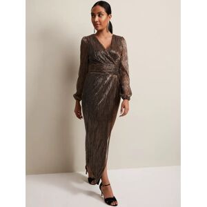 Phase Eight Petite Brielle Shimmer Maxi Dress, Bronze - Bronze - Female - Size: 6