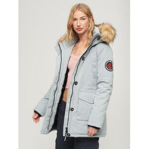 Superdry Everest Faux Fur Hooded Parka Coat - Skylark Grey - Female - Size: 10