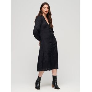 Superdry Lace Trim Midi Dress, Urban Black - Urban Black - Female - Size: 10