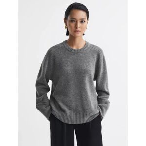 Reiss Laura Wool Cashmere Blend Crew Neck Jumper - Charcoal - Female - Size: L
